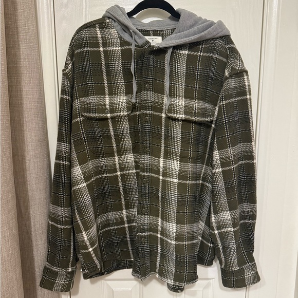 American Eagle Outfitters Other - American Eagle Men’s Plaid Hooded Shirt Jacket XL